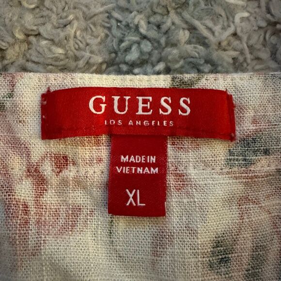 GUESS Tropical Leaves Sleeveless Cargo Romper XL - Picture 3 of 6